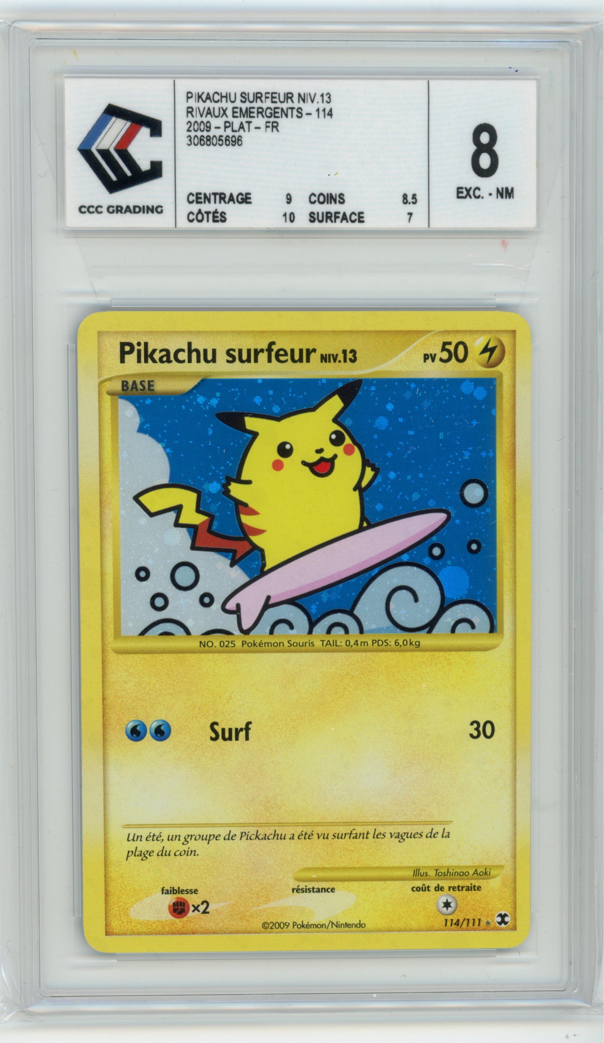 Pikachu Surfeur 114/111 Rivaux Émergeants CCC 8 — recto