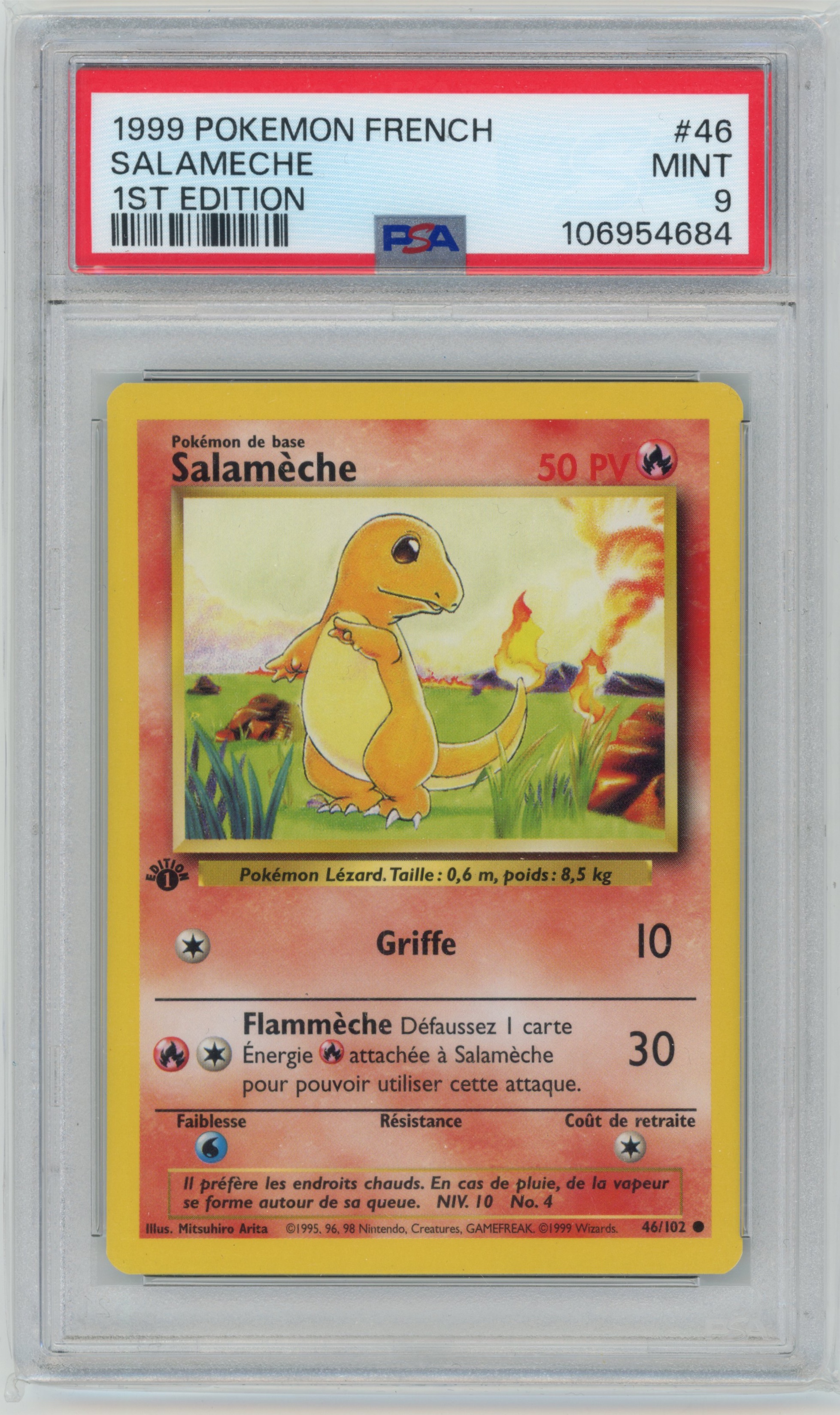 Salamèche 46/102 Set de Base PSA 9 — recto