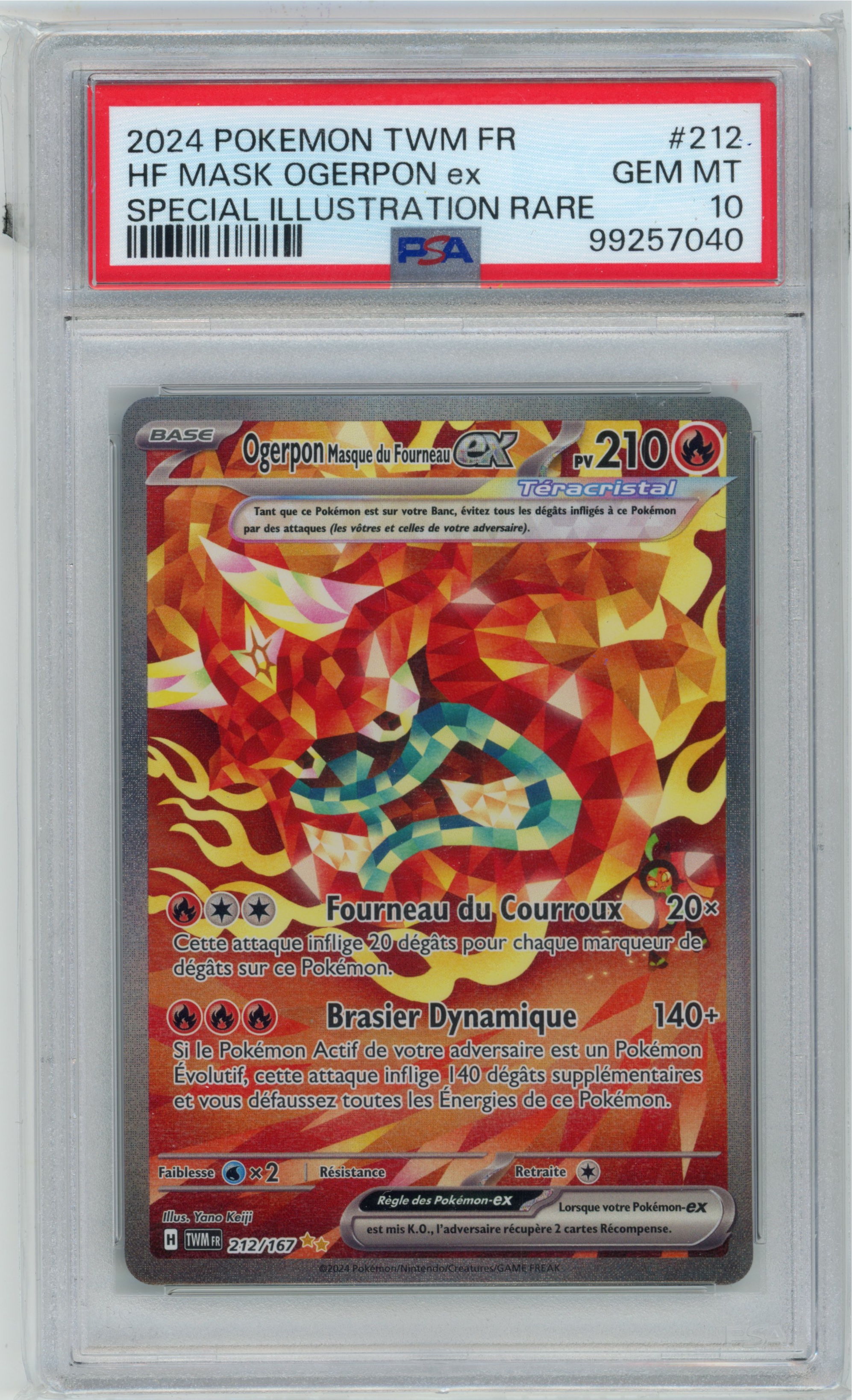 Ogerpon Masque du Fourneau ex 212/167 Mascarade Crépusculaire PSA 10 — recto