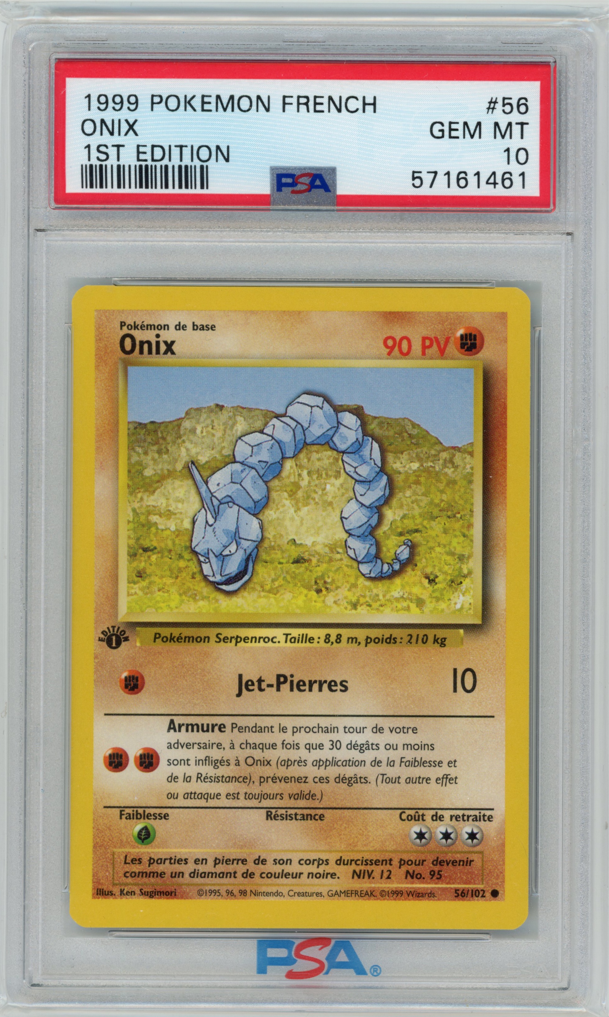 Onix 56/102 1ère édition Set de Base PSA 10 — recto